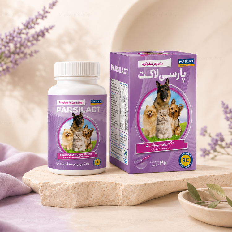 پروبیوتیک سگ و گربه پارسی لاکت مدل ساشه ای ۲گرم تک عددی