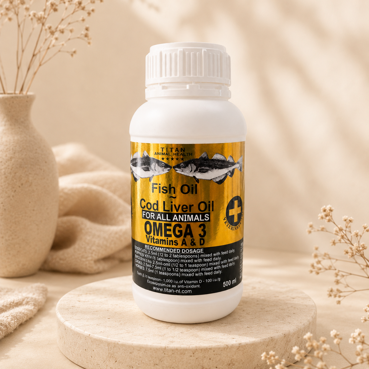 روغن کبد ماهی تیتان مناسب حیوانات ۵۰۰ میل